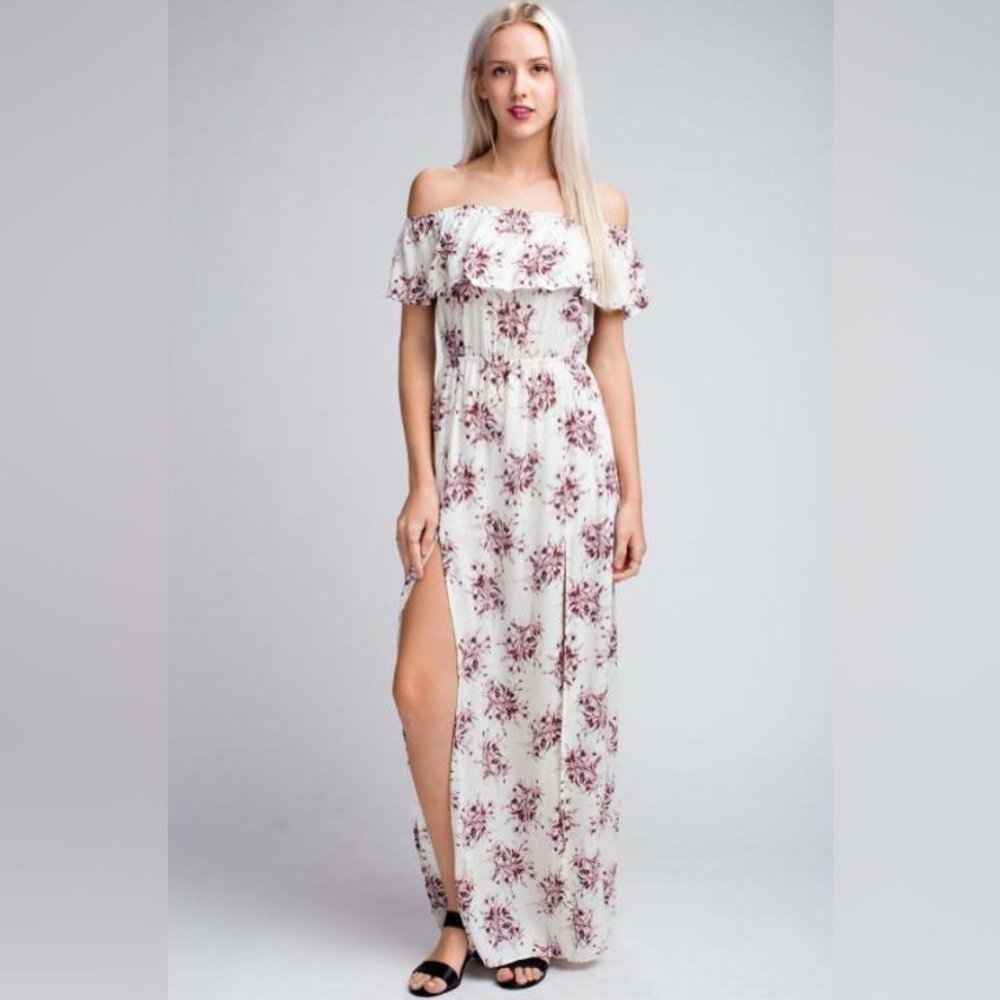 Floral Off-Shoulder Maxi Dress